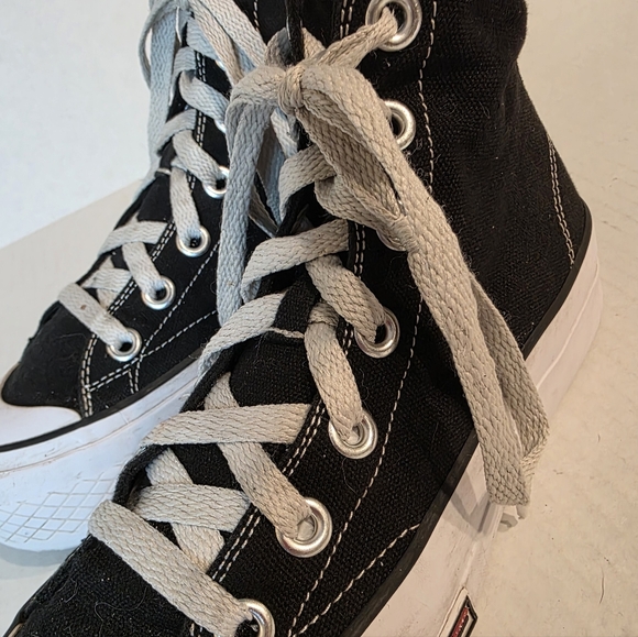 FILA Women's Black High-top Canvas Platform Sneakers - Picture 6 of 16